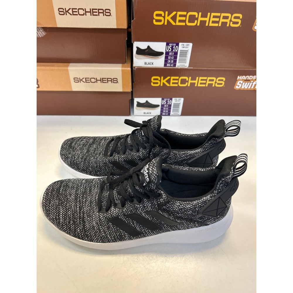 Adidas Cloudfoam Comfort Sneakers Mens 10 Black White Knit Athletic Shoes 0717